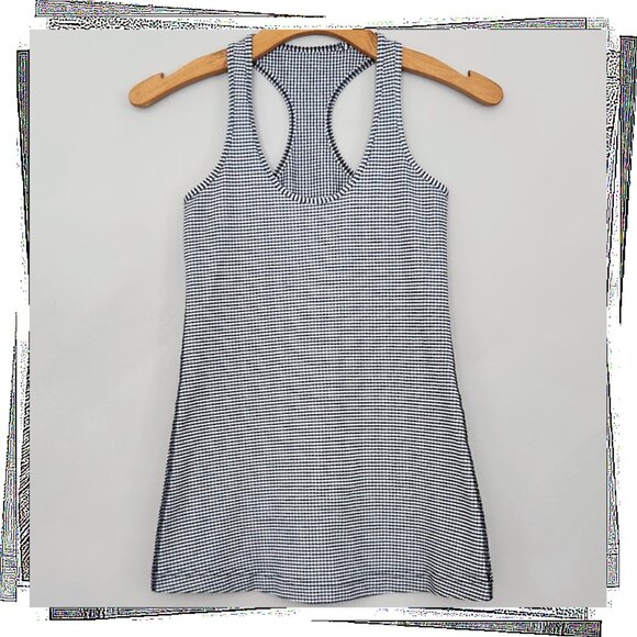 Black & White Gingham Racerback Tank Top (S) `by Lululemon - Picture 1 of 3